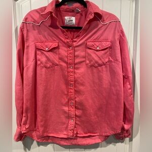 Vintage Real Work Wear ladies Western pearl snap shirt size Medium